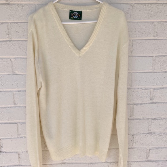 Vintage Jantzen Cream White Sweater L - Picture 1 of 6